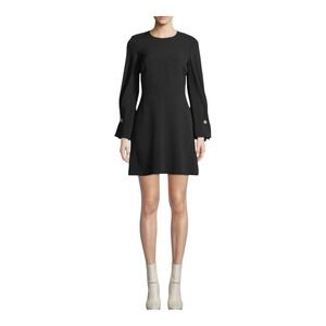 Designer A.L.C.Bennet Long-Sleeve Mini Dress with Button Details CHIC‎ Sz 4 RARE